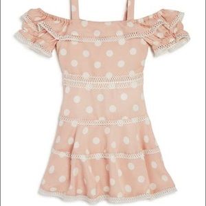 Bardot girls pink polka dot dress